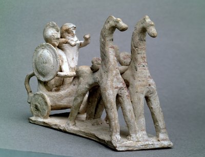 Chariot and horses, from the Tomb of Princess Nefertiabet, Old Kingdom by Egyptian 4th Dynasty